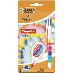 Bolígrafo tipp-ex juego de cinta correctora bic multicolor
