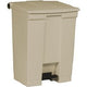 Papelera con pedal Rubbermaid 76052565 polietileno crema
