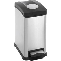 Eko cubo de basura con pedal 31054022 acero inoxidable (acero inoxidable) plateado