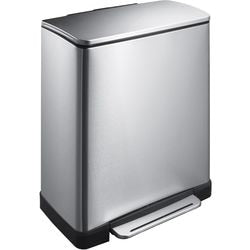 Eko Eko Garbage Can con pedal E-Cubo 28 L+18 L Mateo de color plateado
