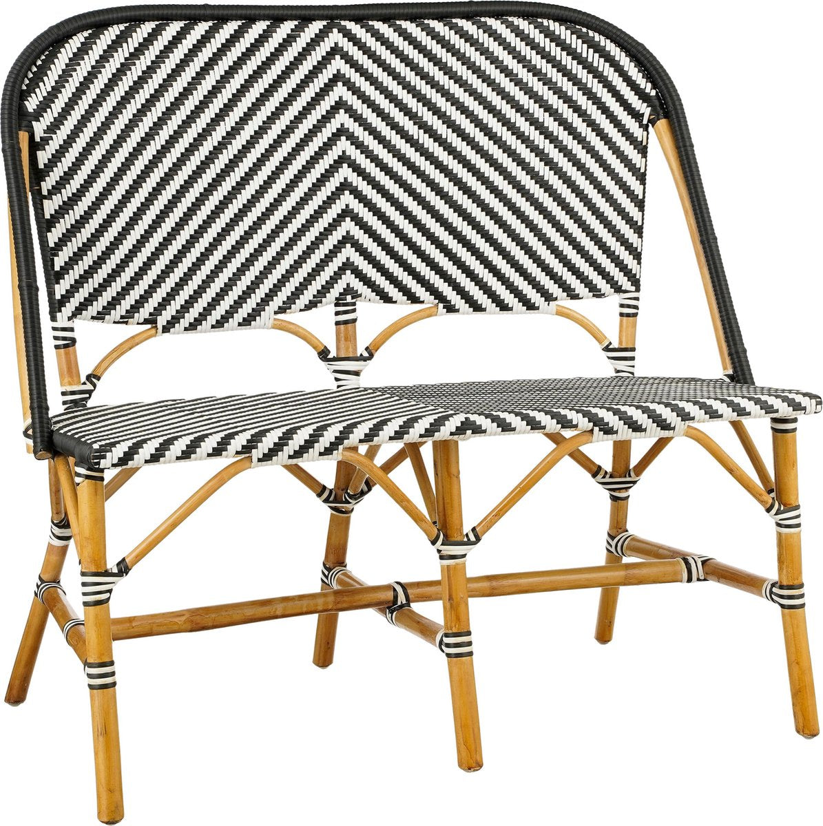 Divano mandox Mica decoration per esterno - l98 x l60 x h93 cm - rattan - nero, bianco