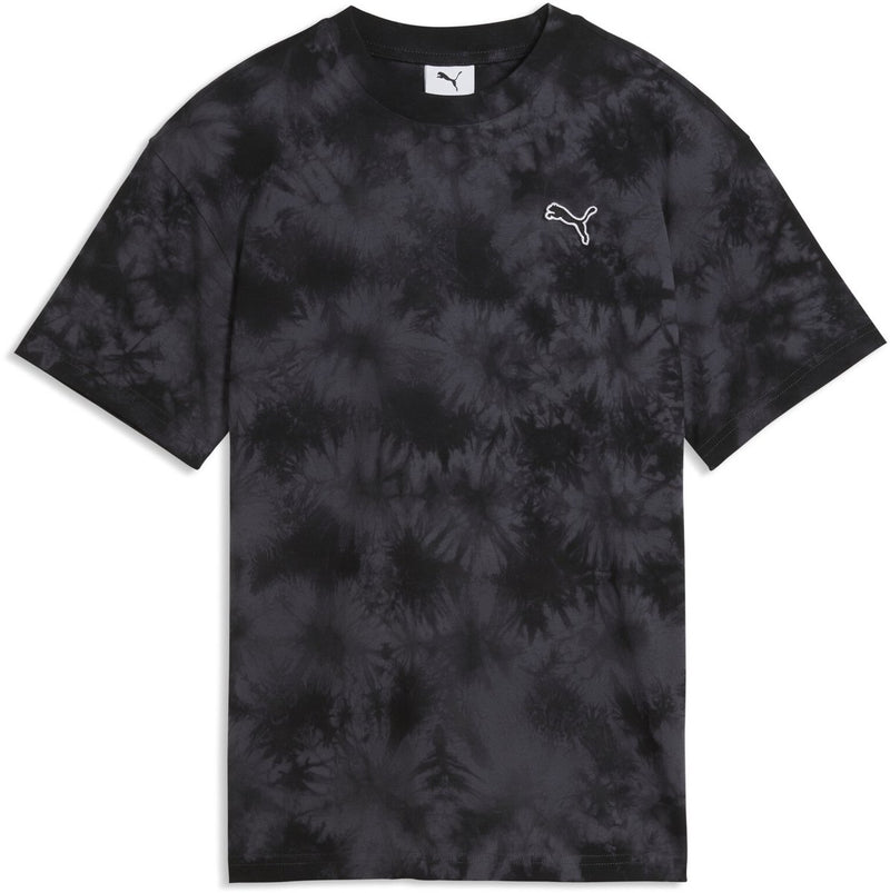 Camiseta unisex Puma ess elevada relajada tie-dye - negro