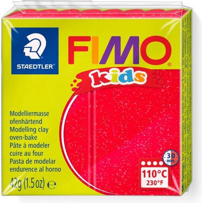 Pasta da modellare Fimo Kids 42 g rosso glitter