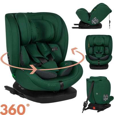 Lionelo Bastiaan 4in1 - seggiolino auto isofix ruotabile a 360° - dalla nascita a 12 anni (40-150 cm gruppo 0 1 2 3) - rwf fwf - memory foam - protezioni laterali - completamente regolabile - seduta comoda e ampia - seggiolino auto i-size