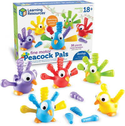 Recursos de aprendizaje motricidad fina peacock pals - a partir de 18 meses