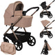 Silla de paseo Lionelo Carmine 3 en 1 - incluye silla de auto Astrid I-size - ruedas todoterreno Graveltech - ventilación 3D colchón Airydots - capazo antirreflujo - cómoda suspensión - plegable con asiento - UPF50+ - set completo de accesorios