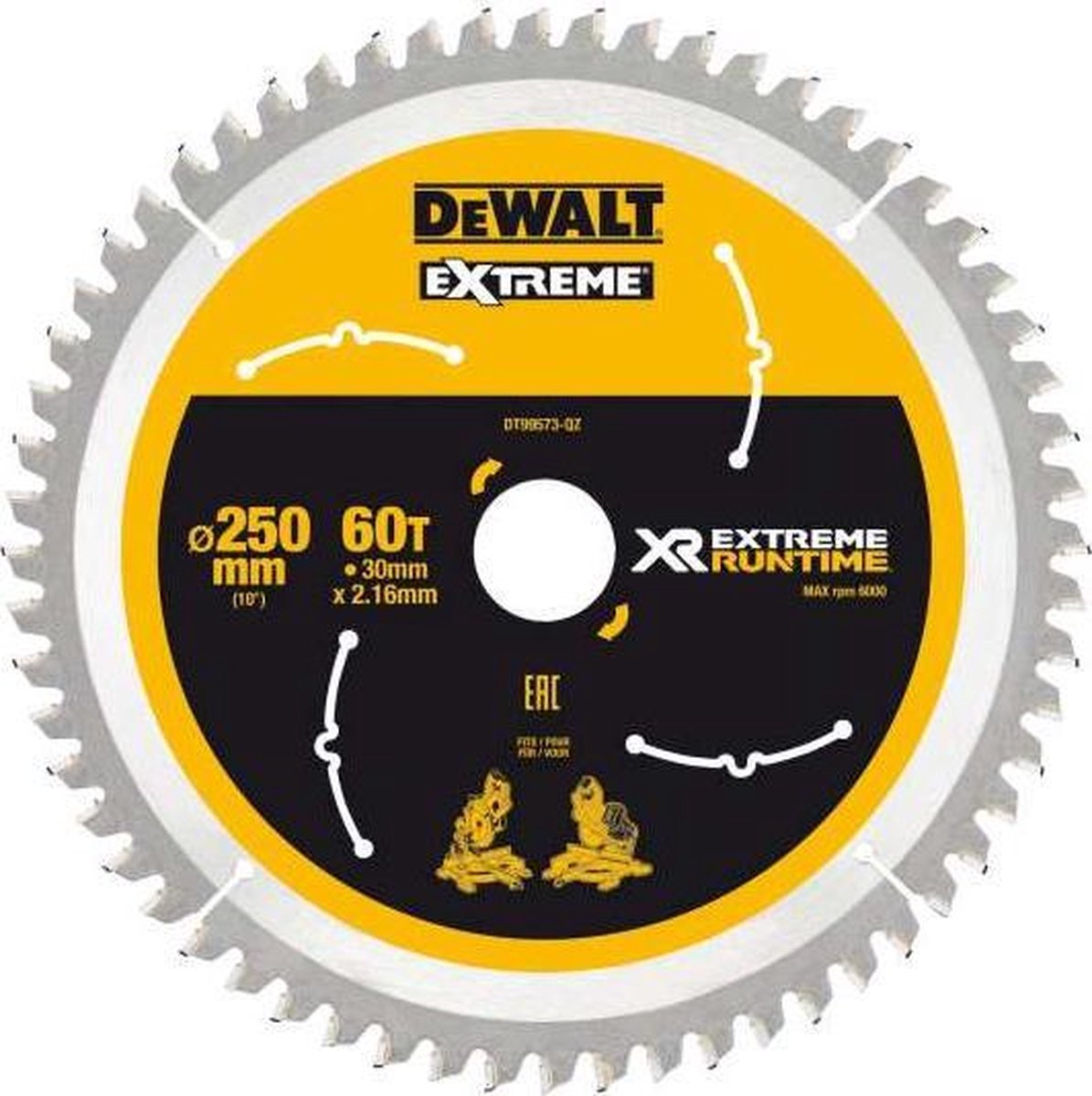 Dewalt black decker de walt cirkelzaagbladen 250mm 30mm 60t csb (prijs per stuk)