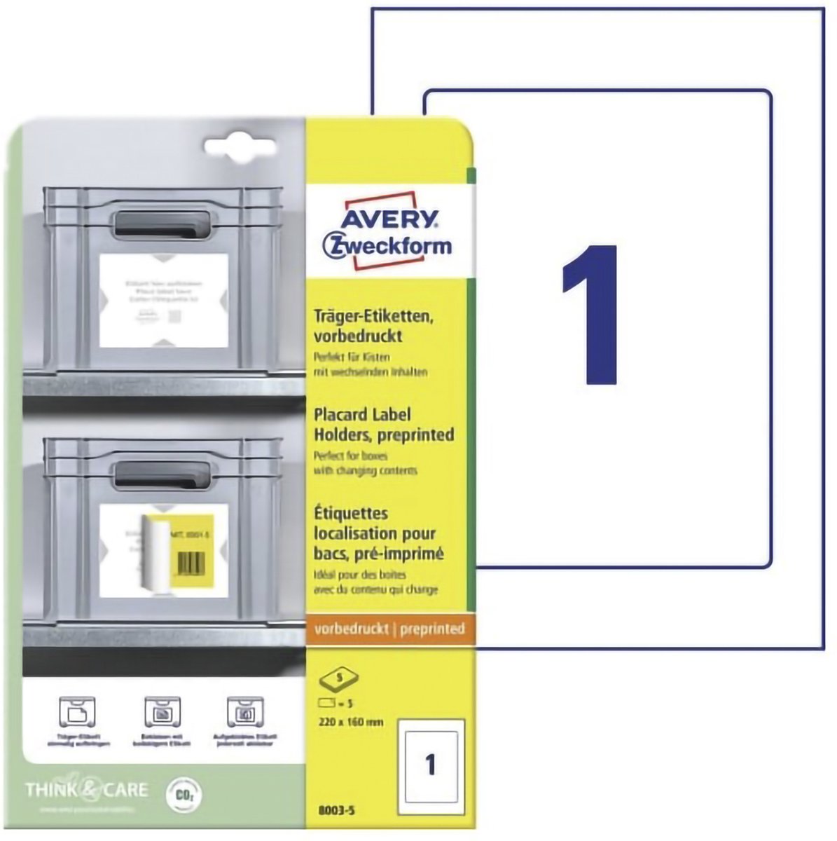 Avery zweckform positioneer etiket avery voorbedrukt 220x160mm 5 vel 1 etiket per vel 3-talig