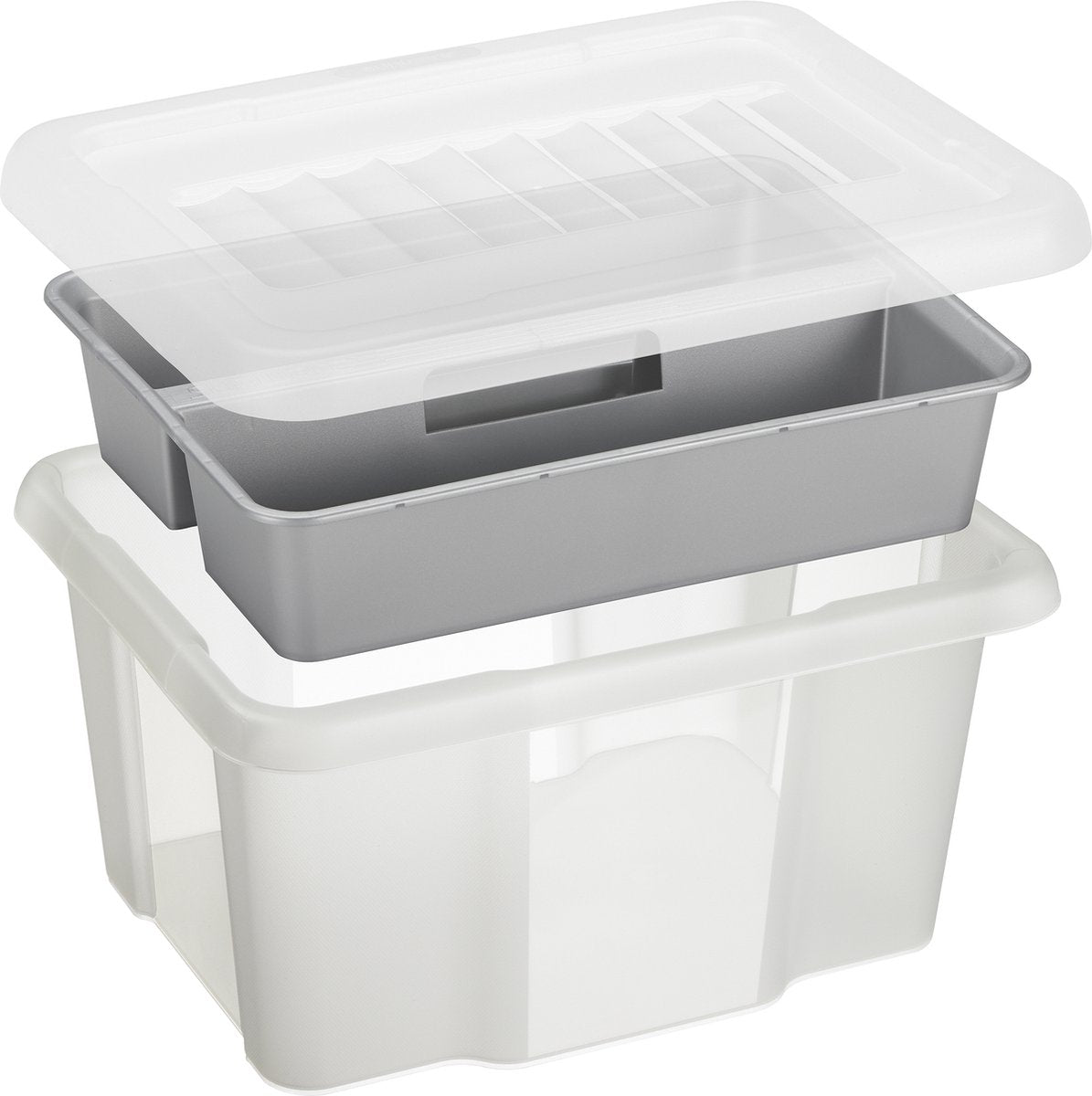 Sunware nesta opbergbox 24l met inzet - met deksel - transparant