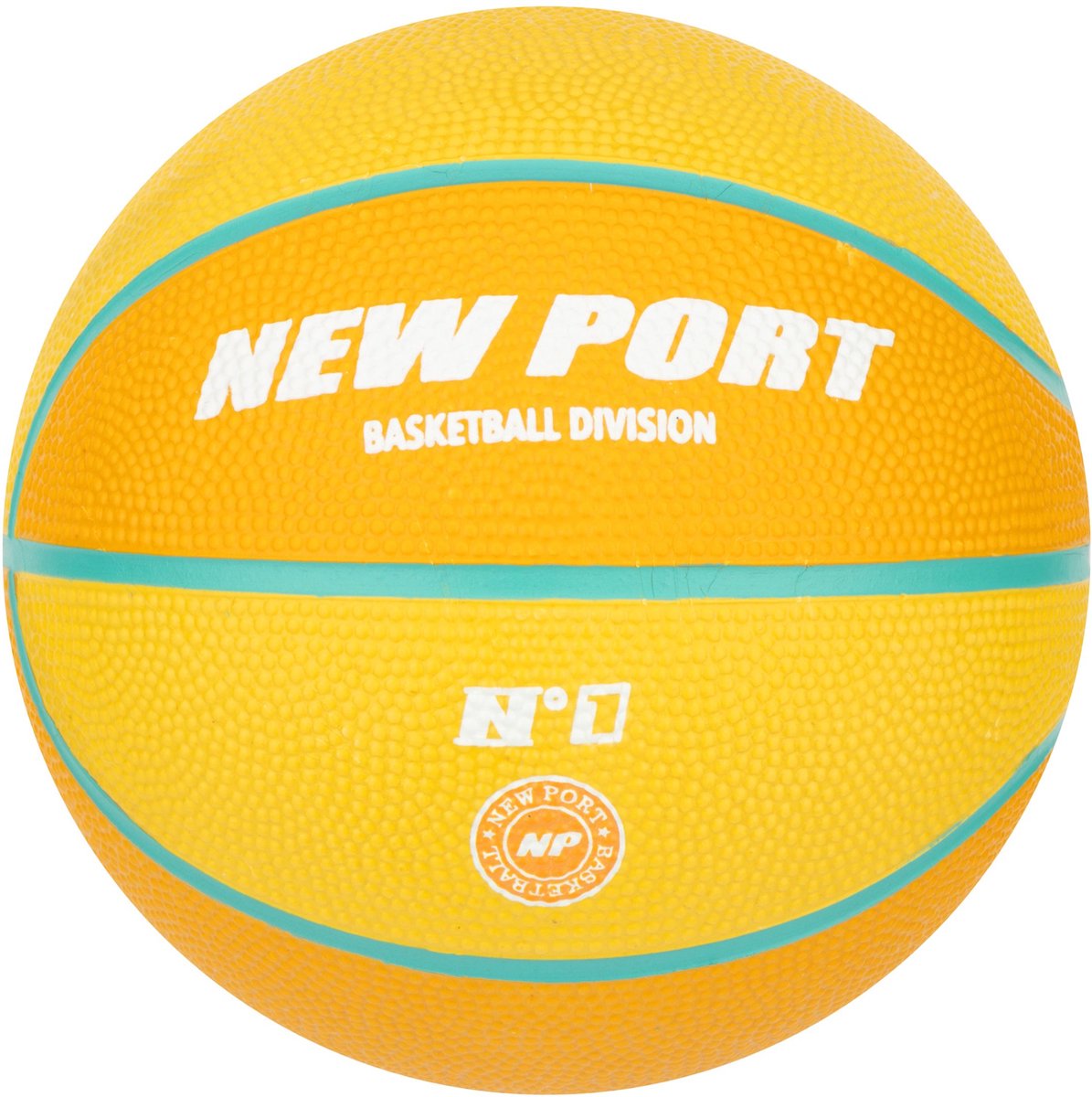 New port basketbal - mini - geel oranje - maat 1 - rubber butyl