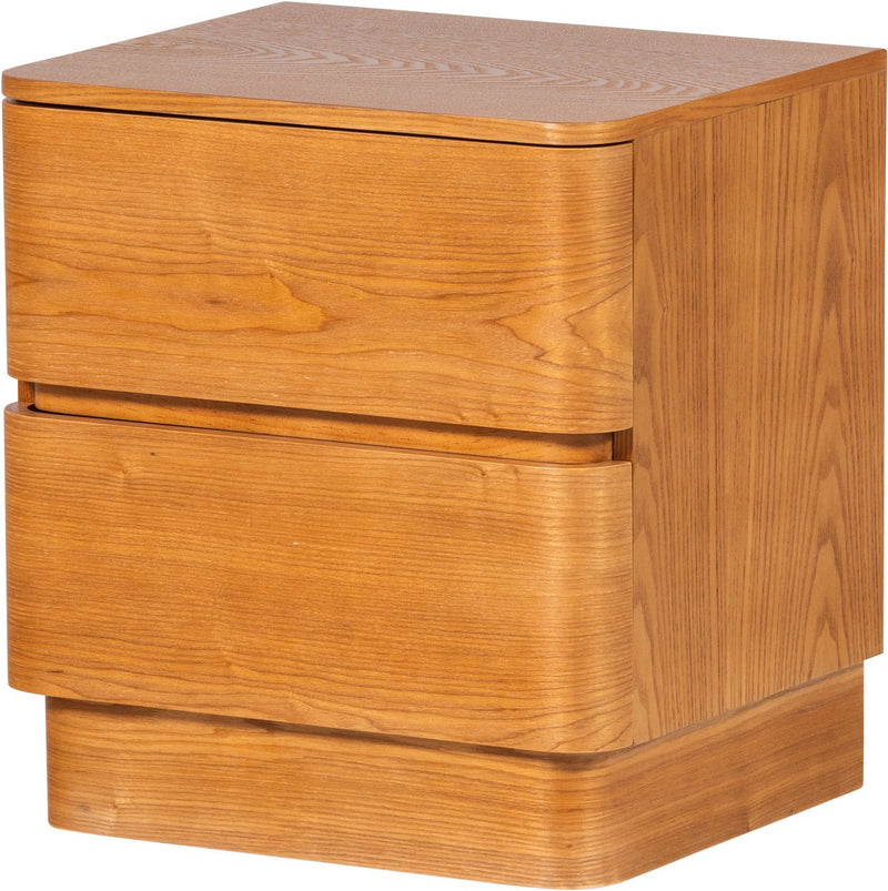 Mesita de noche Woood fejo con cajones - mdf - marrón - 43x40x34