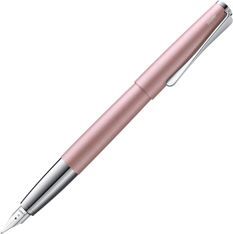 Pluma estilográfica Lamy Studio Rose mate | carcasa totalmente metálica | Plumín de oro de 14 kt (parcialmente platino) | espesor de escritura f | Incluye cartucho de tinta azul T10.