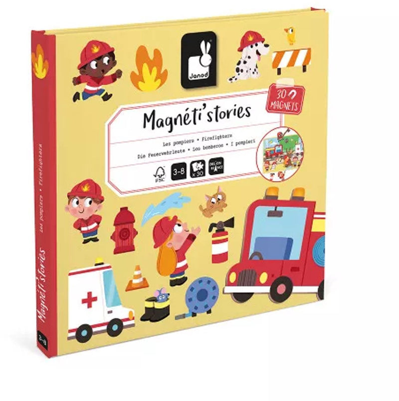 Janod - magneti stories - vigili del fuoco - set magneti educativi