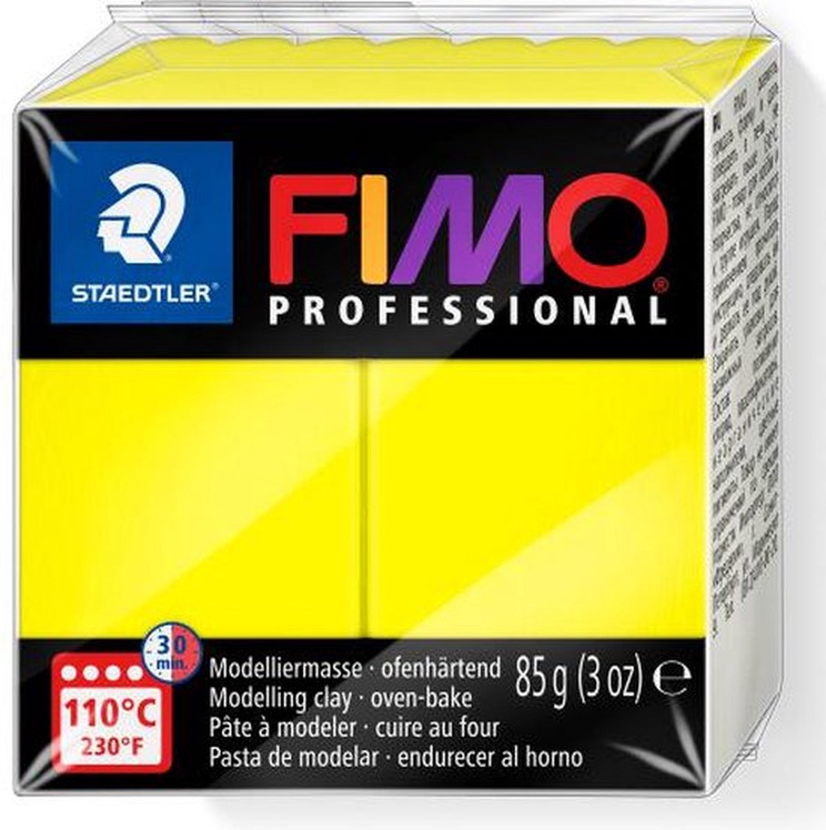 Fimo professional - blocco di pasta da modellare professionale, termoindurente, 85 g - colore limone