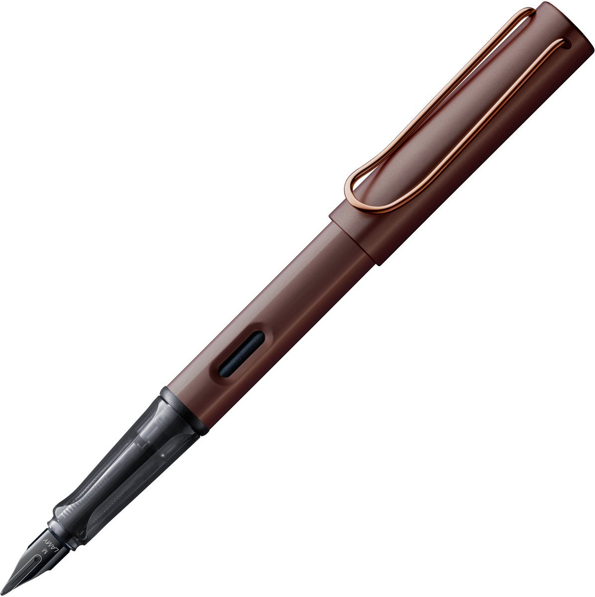 Pluma estilográfica Lamy lx 090 – elegante pluma estilográfica de aluminio en color granate con acabado en metal precioso y plumín de acero PVD negro – incluye cartucho de tinta T 10 en azul y paquete de regalo