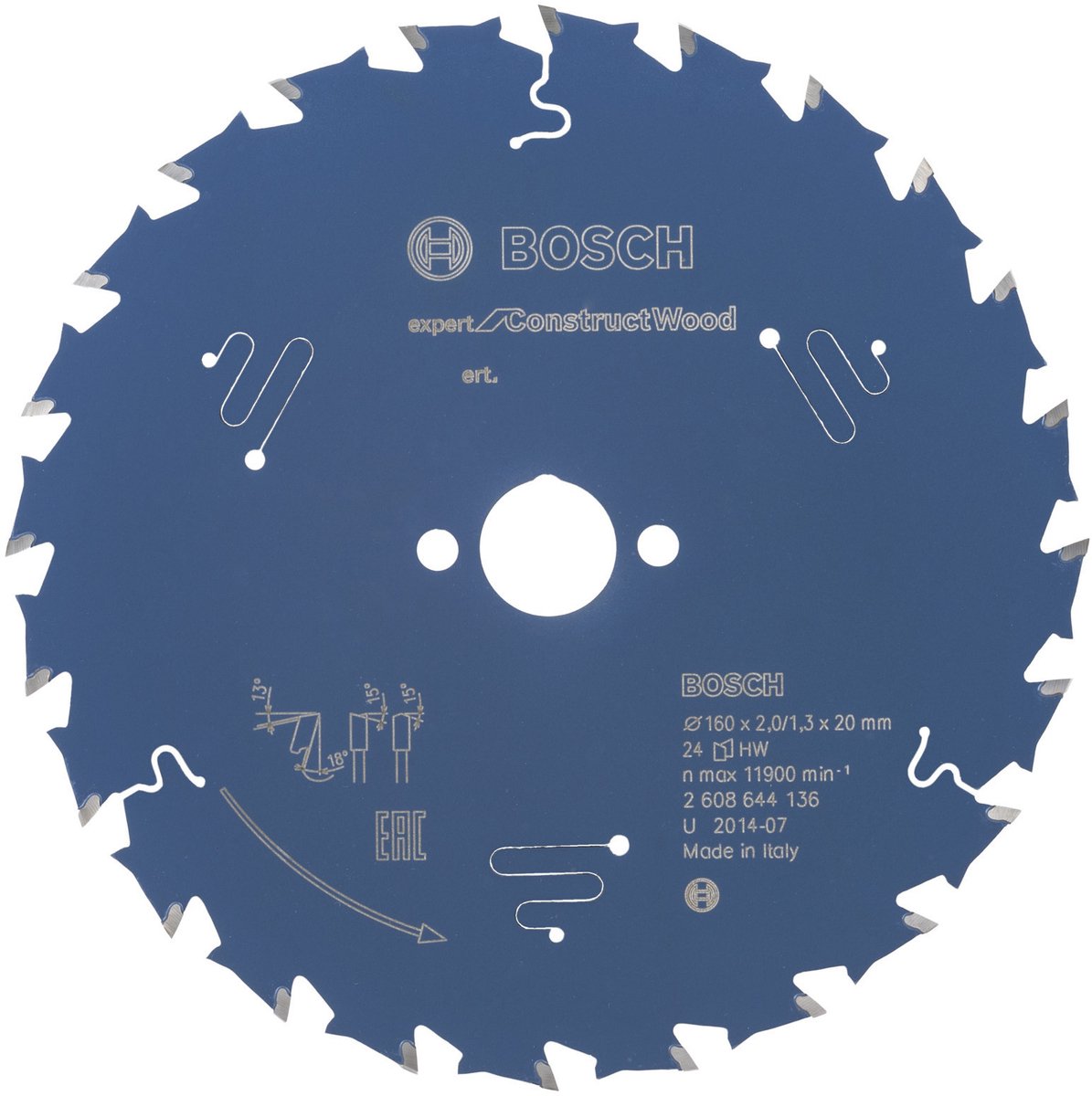 Bosch cirkelzaagblad expert for wood 130x20x2.4 1.6x16 t