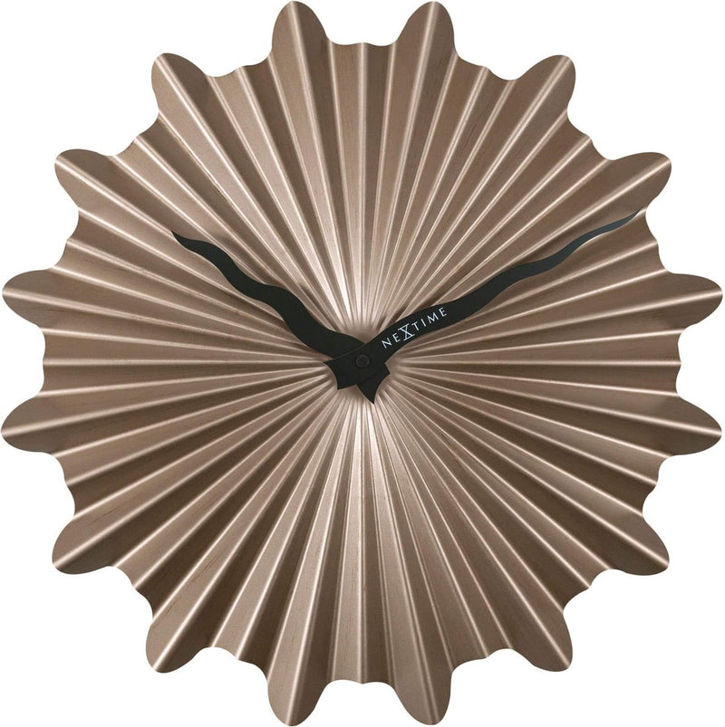 Nexttime sunny – Orologio da parete in metallo – 40 cm – metallo – marrone – silenzioso