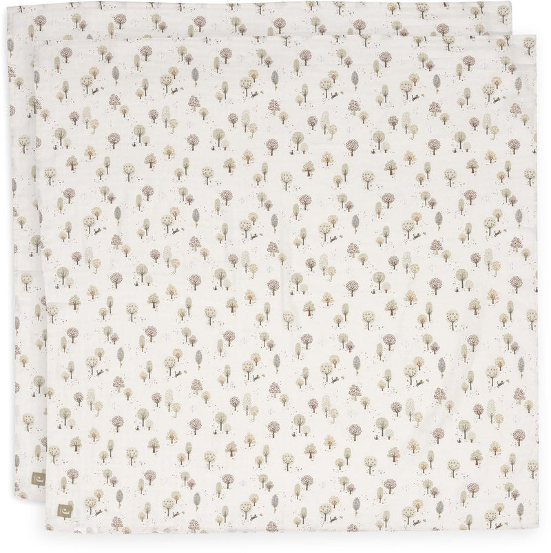 Jollein hydrofiele doek large - 115x115cm - tiny park - 2 stuks