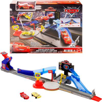 Disney Pixar Cars Mattel Cars Pista de carreras de juguete Piston Cup Stunting Speedway Set.