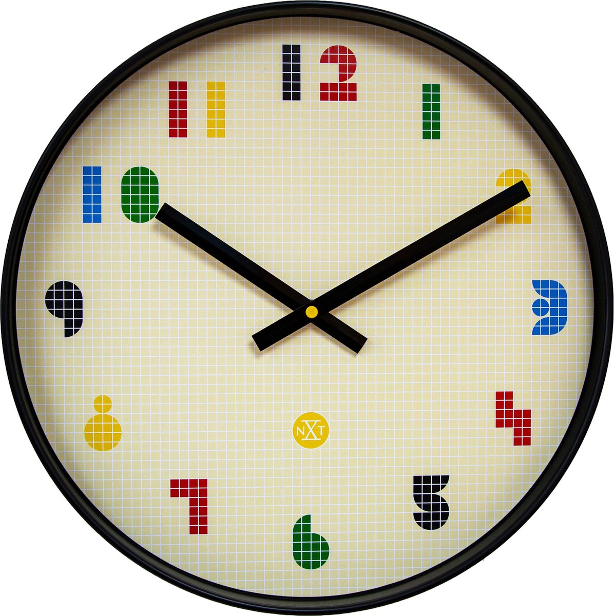 Nexttime nxt bit – orologio da parete – 35 cm – abs – multicolor nero – silenzioso