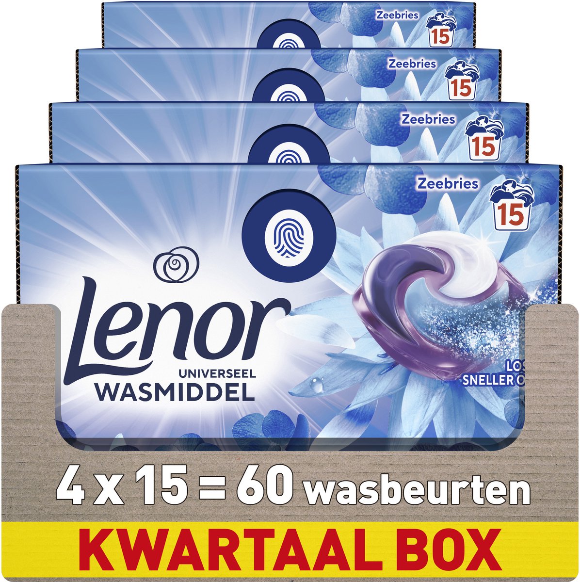 Lenor detersivo in cialde all-in-1 brezza marina - 4 x 15 pezzi