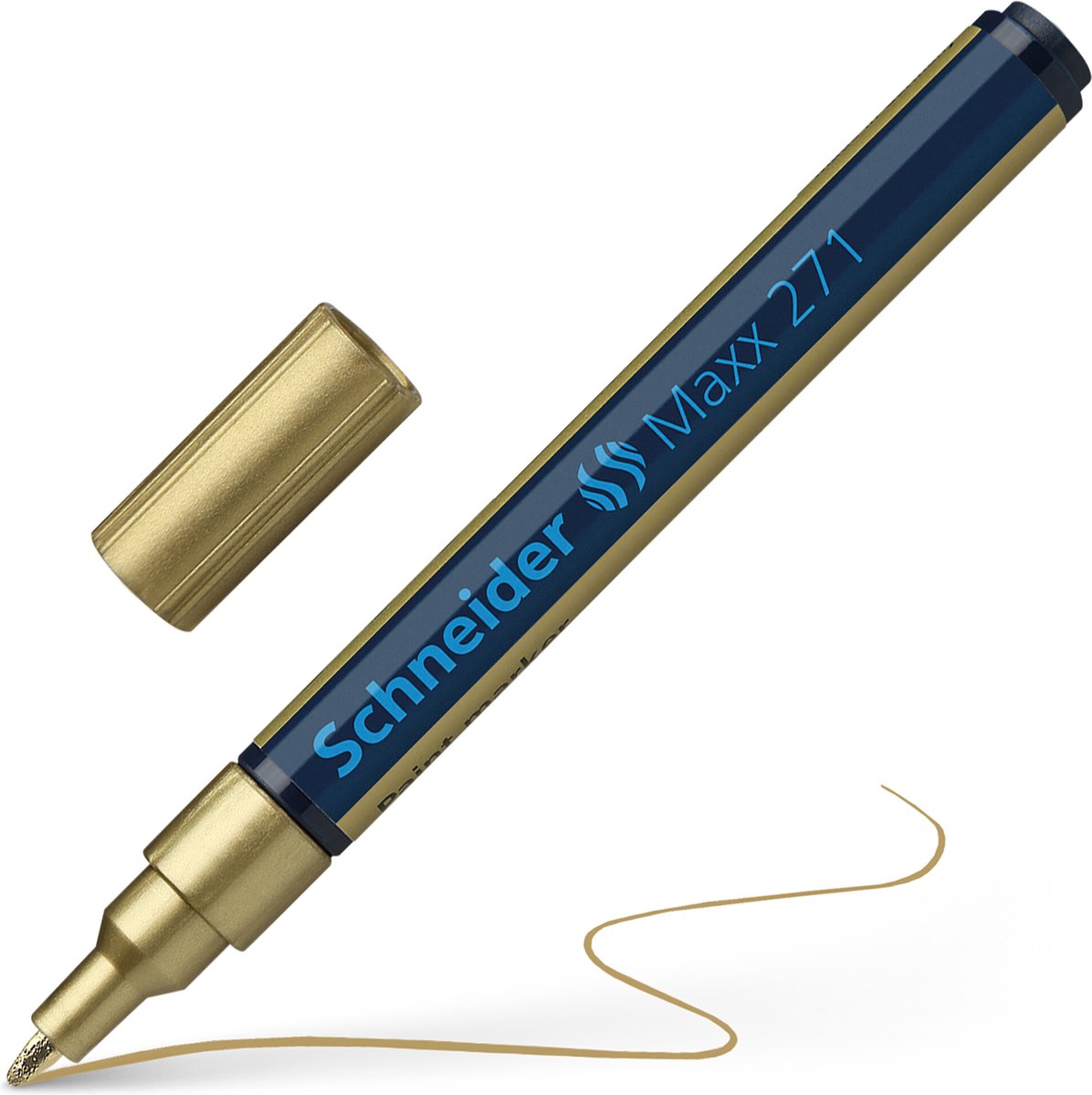Schneider schrijfwaren schneider lakmarker - maxx 271 - lijnbreedte 1-2 mm - goud - verfstift - s-127153