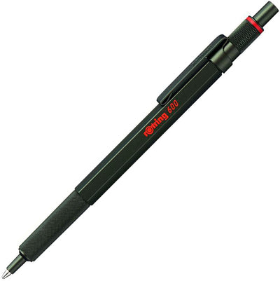 Rotring 600 ballpoint pen | medium point | black ink | green housing | refillable