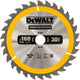 Dewalt cirkelzaagblad voor hout | construction | ø 160mm asgat 20mm 30t - dt1932-qz