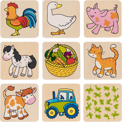 Goki Wooden Memo Game Farm Animals