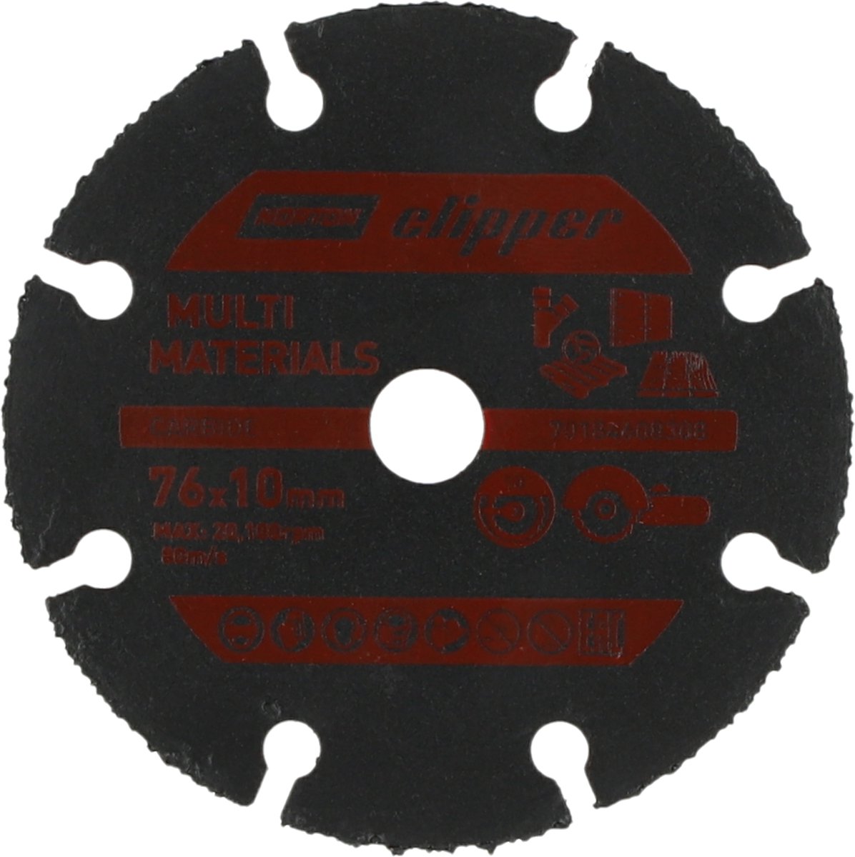 Norton clipper multi materiales - disco de corte de carburo - 76 mm - para amoladora angular