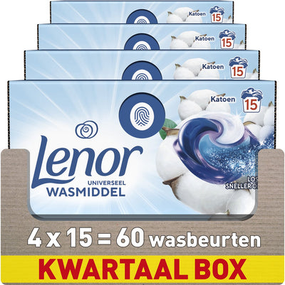 Lenor all-in-1 detergent pods - cotton fresh - 4 x 15 pieces