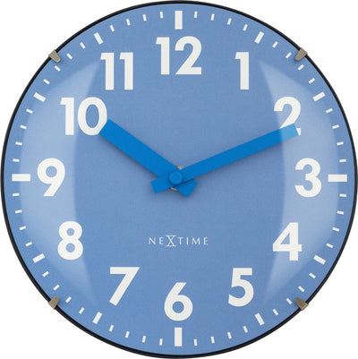 Nexttime duomo mini – table wall clock – 20 cm – domed glass – blue – silent