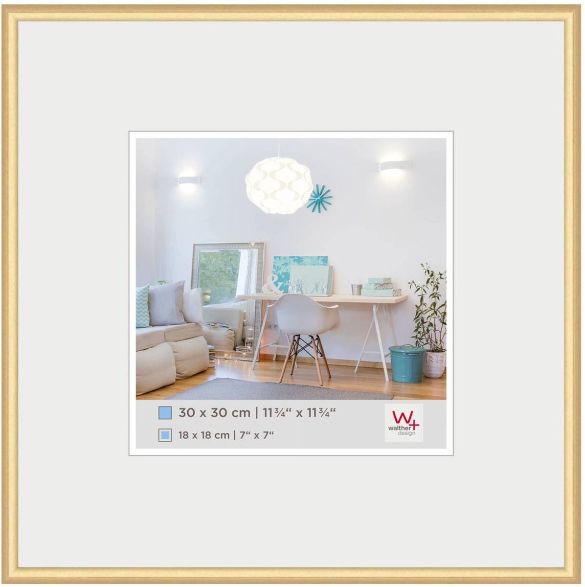 Walther new lifestyle - cornice in plastica - misura foto 30x30 cm - oro