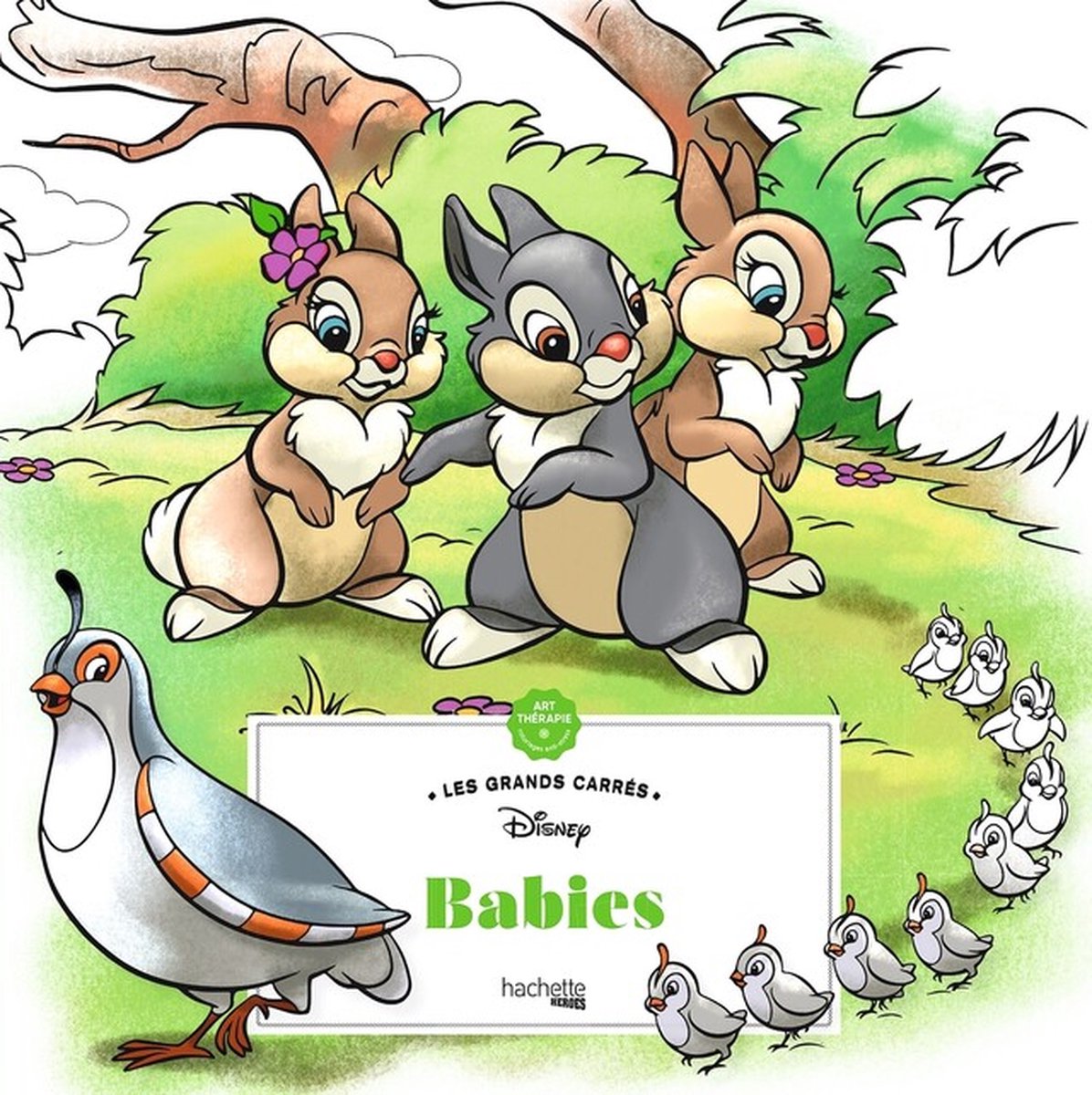 Hachette Heroes les grands carrés - disney babies - libro da colorare - hachette - libro da colorare per adulti e bambini