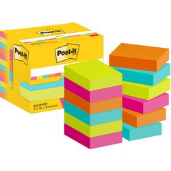 Notas adhesivas autoadhesivas post-it 653-12-pop multicolor 100 hojas paquete de 12