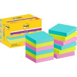 Notes super adesivi post-it 622-12ss-cos 47,6x47,6 mm tinta unita verde, rosa, turchese