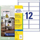 Etichette in pellicola resistente all'acqua avery zweckform j4776-10 poliestere bianco