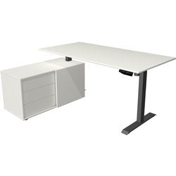 Scrivania sit-stand Kerkmann 10216510 melaminico; acciaio antracite; bianco