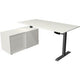 Scrivania sit-stand Kerkmann 10216510 melaminico; acciaio antracite; bianco