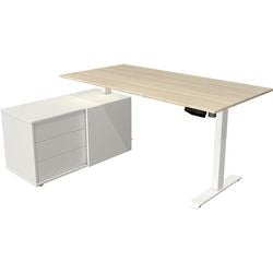 Kerkmann sit-stand desk 10216150 melamine; steel maple; white