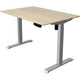 Scrivania sit-stand Kerkmann 10226750 mossa 1 acero; argento