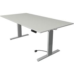 Escritorio Kerkmann para trabajar de pie o sentado 10233611 aglomerado gris claro, plateado