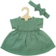 Heless doll dress green with ruffles, 28-35 cm