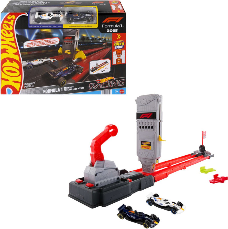 Hot Wheels Racing Formula 1 Grid Start Track Set - con 2 autos F1 de metal