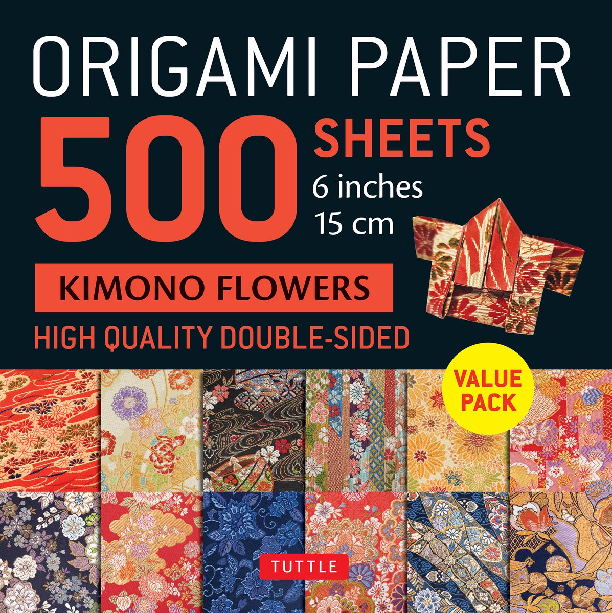 Papel origami 500 hojas kimono flores 6 (15 cm)