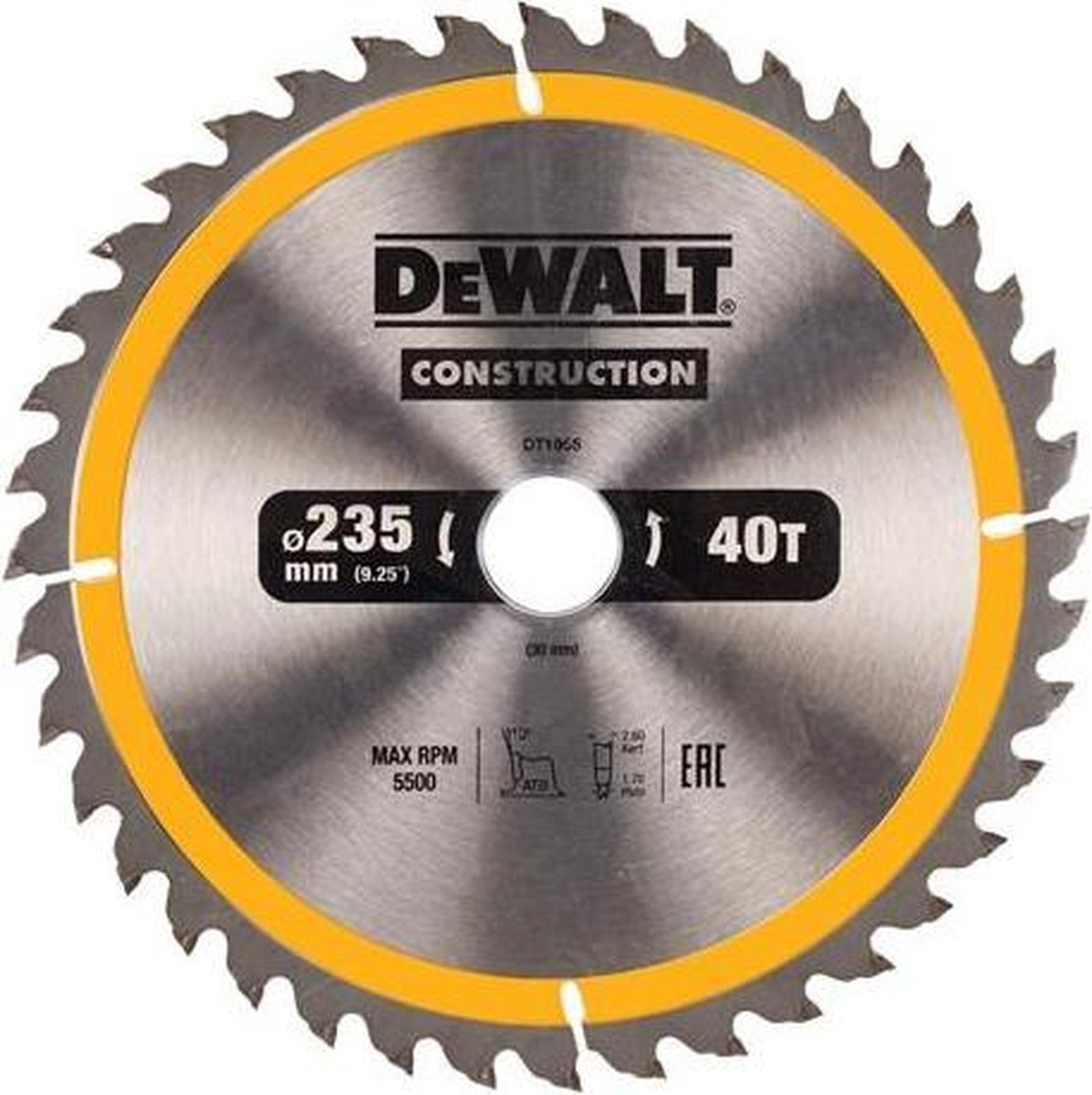 Lama per sega circolare Dewalt dt1955 - 235 x 30 x 40t - legno e metalli non ferrosi