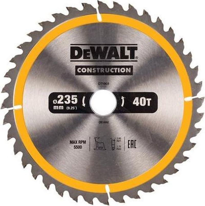 Hoja de sierra circular Dewalt dt1955 - 235 x 30 x 40t - madera y metales no ferrosos