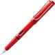 Pluma estilográfica Lamy Safari 016 - de plástico resistente en color rojo - con mango ergonómico y plumín de acero de ancho (b), incluye cartucho de tinta azul t 10