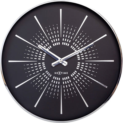 Nexttime eccentric – silent wall clock – 40 cm – metal – black