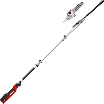 Multiherramienta eléctrica telescópica para jardín Einhell GC-HC 90 2046 t - 900 W - longitud de corte del cortasetos: 41,2 cm - longitud de corte de la motosierra: 18 cm - mango guía máximo 2,60 m